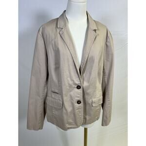 Women’s Stretch Cotton Blazer Size XL Croft & Barrow Beige 2 button front